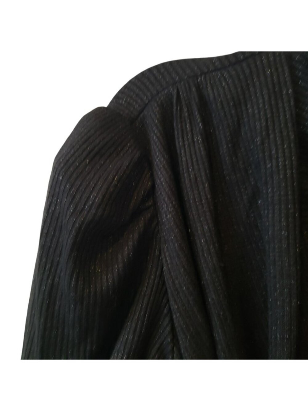 Sabina Musayev $289 Black Metallic Ruched Dress Long Sleeve Goth Whimsigoth - Picture 11 of 16